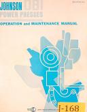 Johnson-Southbend-Johnson OBI, Gap, Horn, Power Press Operation Maintenance Parts Manual Year 1966-Gap-OBI-Straight Side-06